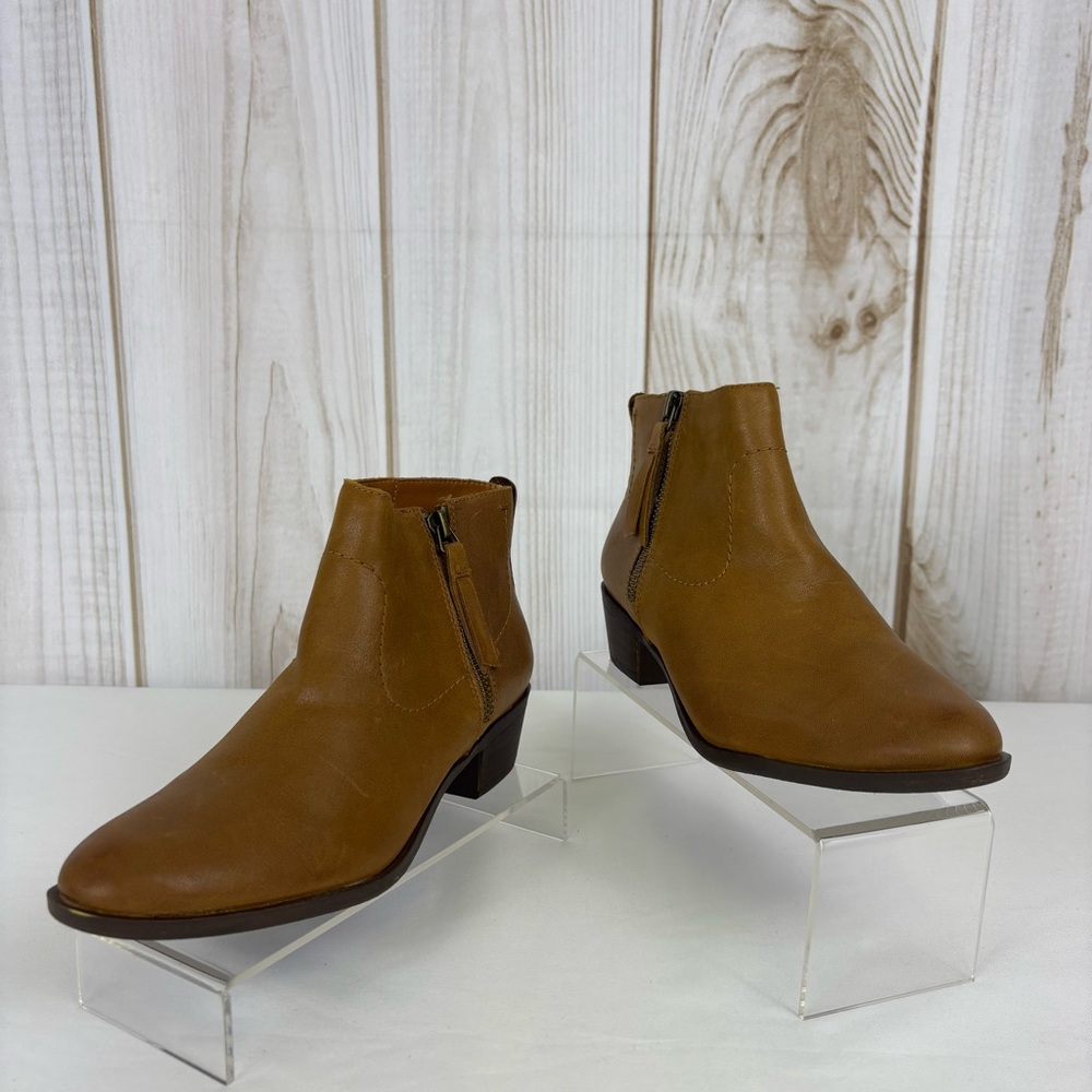 Lucky Brand Leather Booties Versatile Dressy Comfort Ankle Boots Brown Size 5.5 - Picture 3 of 14